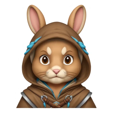 rabbit warrior with hood sticker