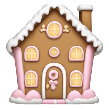 light pink and gold and white gingerbread house sticker