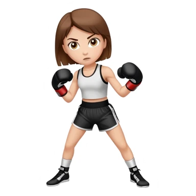 White girl with brown hair doing kickboxing sticker