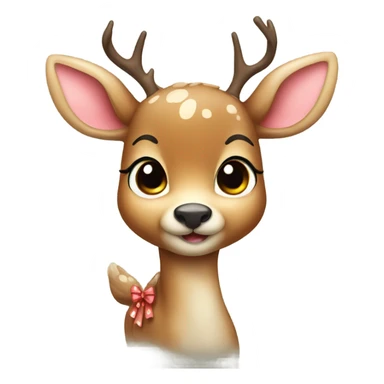 Cute deer with a bow sticker