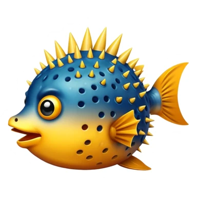 Blowfish with spikes sticker