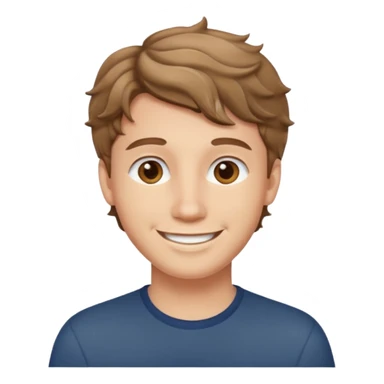 Rapaz jovem com cabelo castanho claro ondulado e curto sticker