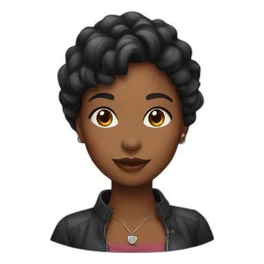 Cute black women with cat sticker