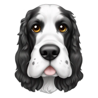 Dog American cocker spaniel black and white color sticker