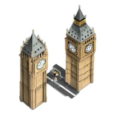 Bigben à Londres l’horloge 1 seul tour au centre  sticker