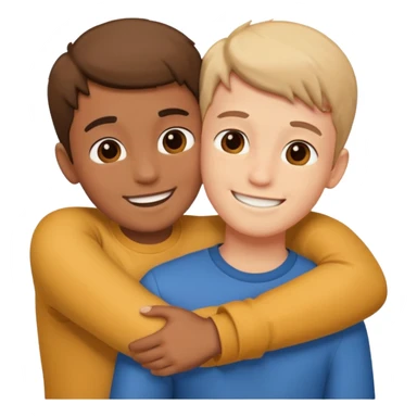 Two boy friends hug sticker