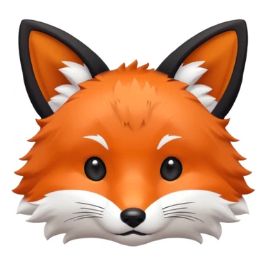 une tête de renard trop kawaii avec des poils noirs à la place des poils blancs sticker