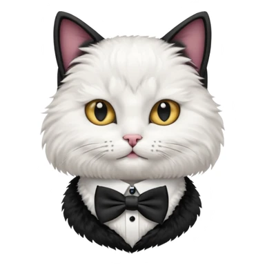 Cat with bow-tie collar, half body sticker