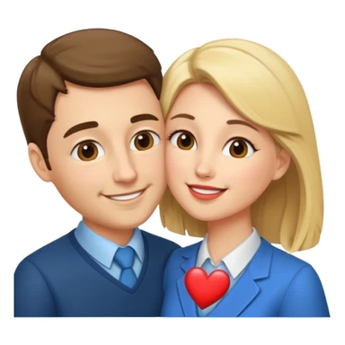 two teachers in love kissing sticker