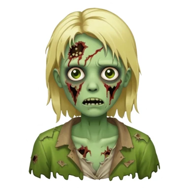 Uma zumbi verde de cabelo loiro sticker
