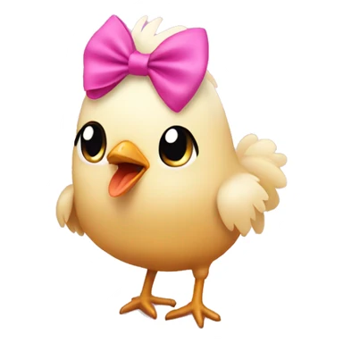 little chicken with a pink bow on her head sticker