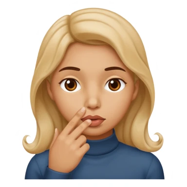 Finger curled over lips  sticker