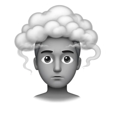 Persona seria con humo en la cabeza sticker