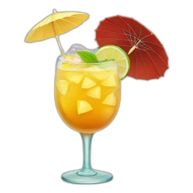 a drink with little paper umbrella inside sticker