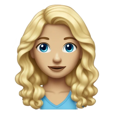 a blonde-haired girl with blue eyes and freckles sticker