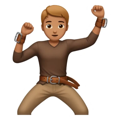 A man  throwing a belt to someone’s ass sticker