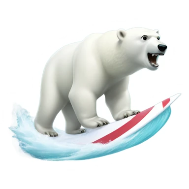 Polar bear surfing a wave sticker