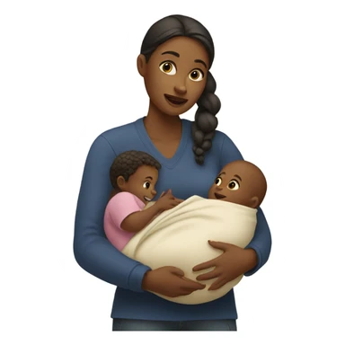 Lady with baby sticker