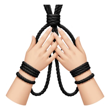 Woman’s hands tied with black rope  sticker