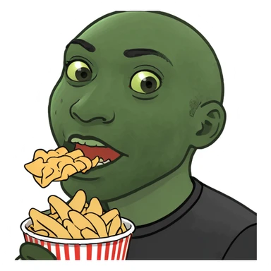 Black guy eating watermelon and chiken wings sticker