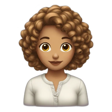 Fille cheveux brun et bouclés sticker