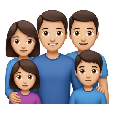 Hispanic family of five: one mom, one dad, two boys, one girl, all with medium skin and dark brown hair sticker