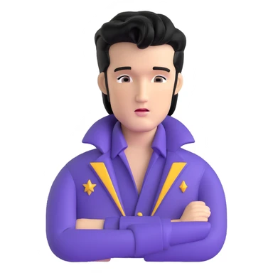 Elvis Presley rock star with iconic hairstyle, upper body sticker