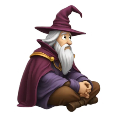 wizard in deep thought sticker