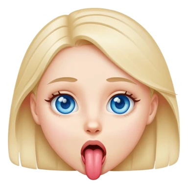 girl with blue eyes sticking her tongue out  sticker