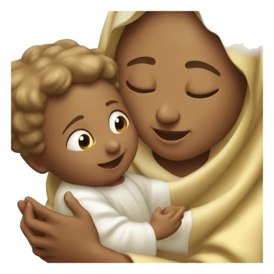 Mother Mary tickling baby Jesus sticker