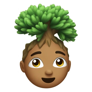 cute face hugging pine tree sticker