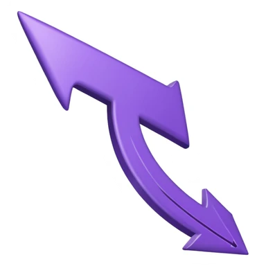 The purple arrow is hand-drawn and bends sticker