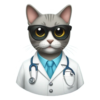 doctor cat wearing dark sunglasses sticker