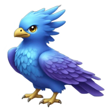 Blue Purple Shiny Galarian-Articuno Fire Head Big Eyeys sticker
