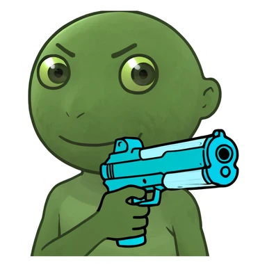 Kid with a water gun sticker