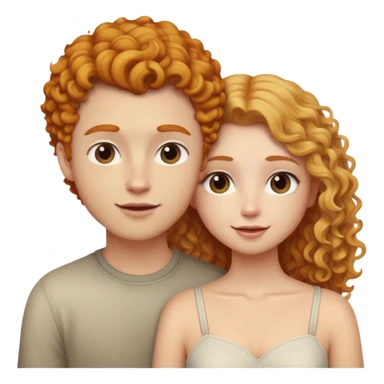 blonde girl with straight hair and ginger curly hair boy in love  sticker
