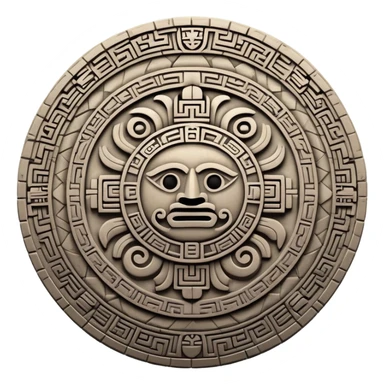 Aztec calendar stone symbol sticker