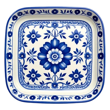 blue porcelain print tray  sticker
