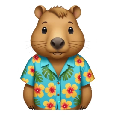 capybara with hawaiian shirt sticker