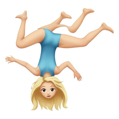 blond girl doing backflip  sticker