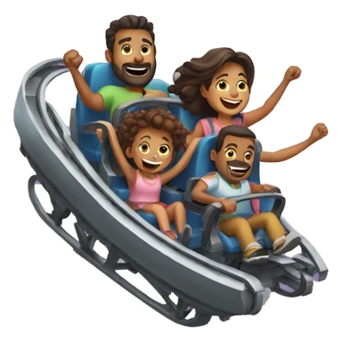 family on rollercoaster sticker