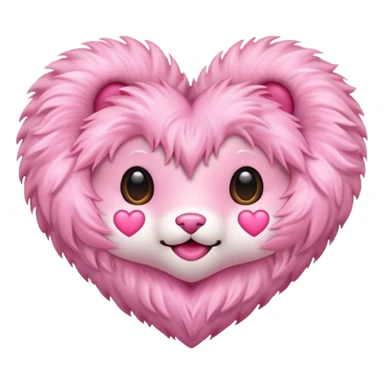 Furry fluffy fuzzy heart sticker