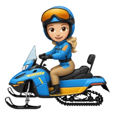 Woman on snowmobile sticker