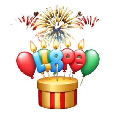 Firework display with HAPPY BIRTHDAY LUKE sticker