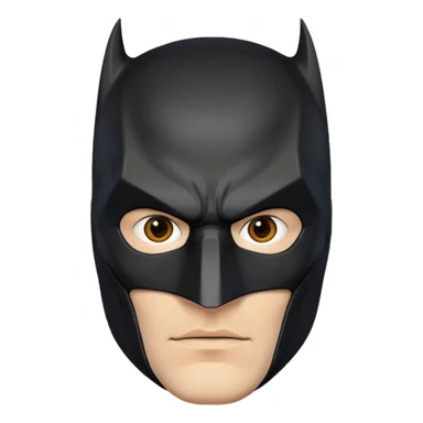 a man with Batman-style mask and intense eyes sticker