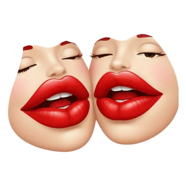 Receiving a lipstick kiss sticker