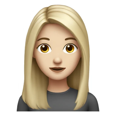 a white girl with grey eyes and dark blond hair sticker