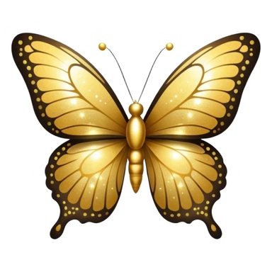 Golden shimmery glitter butterfly emoji sticker