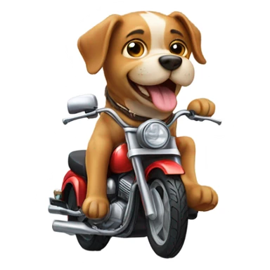 Dog on motorcycle  sticker