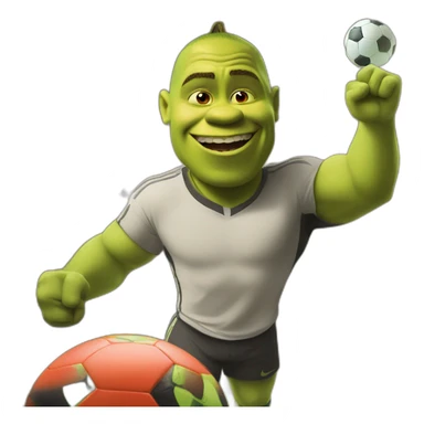 Shrek as christiano ronaldo doing his sui celebration sticker